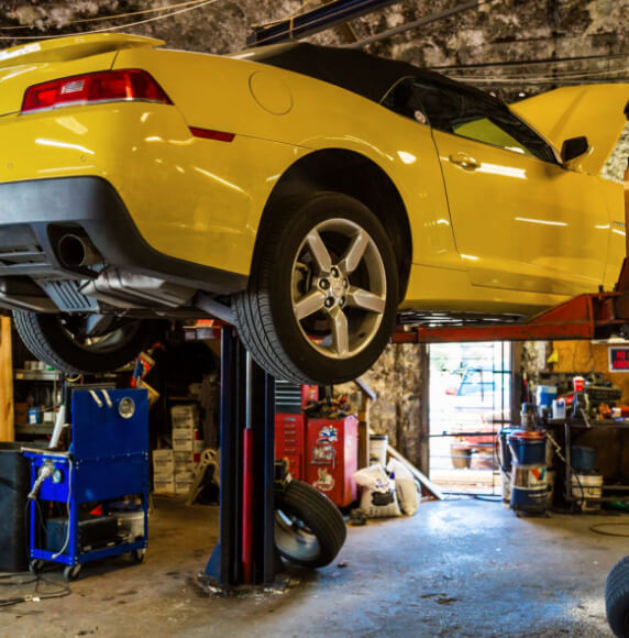 Quality service - car on lift at Ingram and Sons